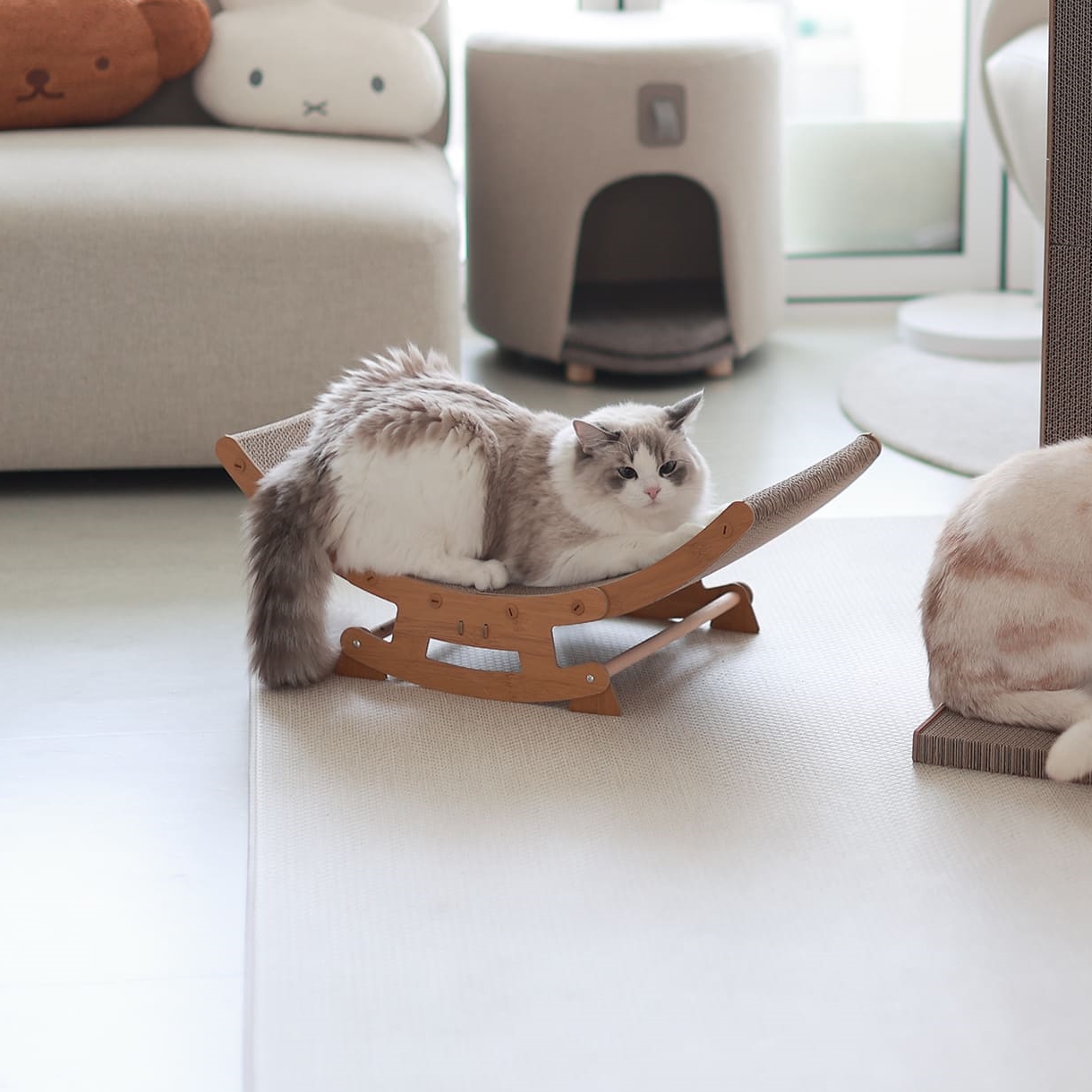 아토주 유라인 고양이 다기능 스크래쳐 소형 2 in 1 고정모드 흔들모드 이미지 4