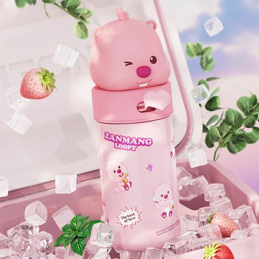 잔망 루피 피규어 텀블러 스텐 316 귀여운 캐릭터 어린이 휴대용 텀블러 350ml - 메인 이미지