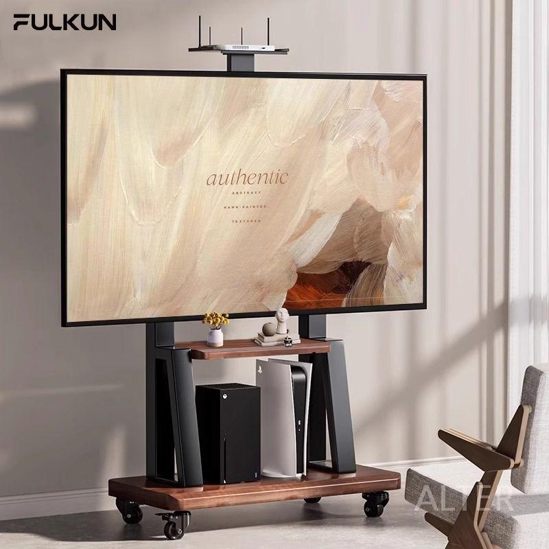 티비스탠드 이동형 TV 호환 받침대 거치대 인테리어 스탠드 브라켓 월넛 32-70inch-130kg - 상세 이미지 2