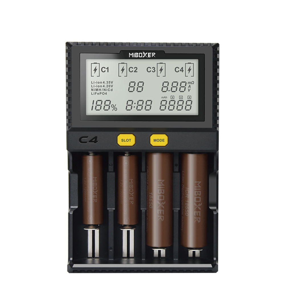 C4-12 4구 고속 충전기 리튬이온 배터리 18650 26650 충전 건전지 밧데리 - 상품 이미지