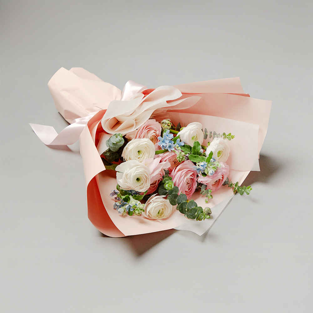 라넌큘러스 버터플라이 꽃다발 생화 꽃바구니 생일 기념일 발렌타인데이 꽃배달 꽃배송서비스 - 상품 이미지