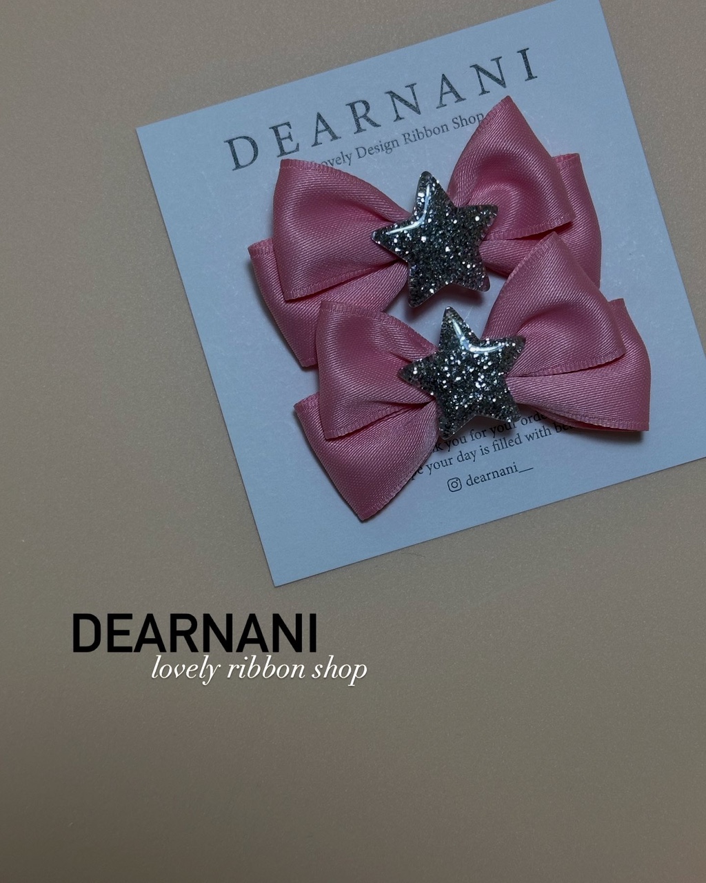 [디얼나니] Pink Stella Ribbon Pin (2개세트) 이미지 6
