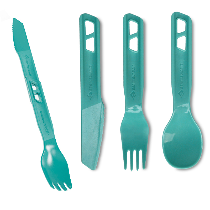 씨투써밋 패시지 커틀러리 세트 3피스 블루 캠핑 식기 백패킹 경량 커트러리