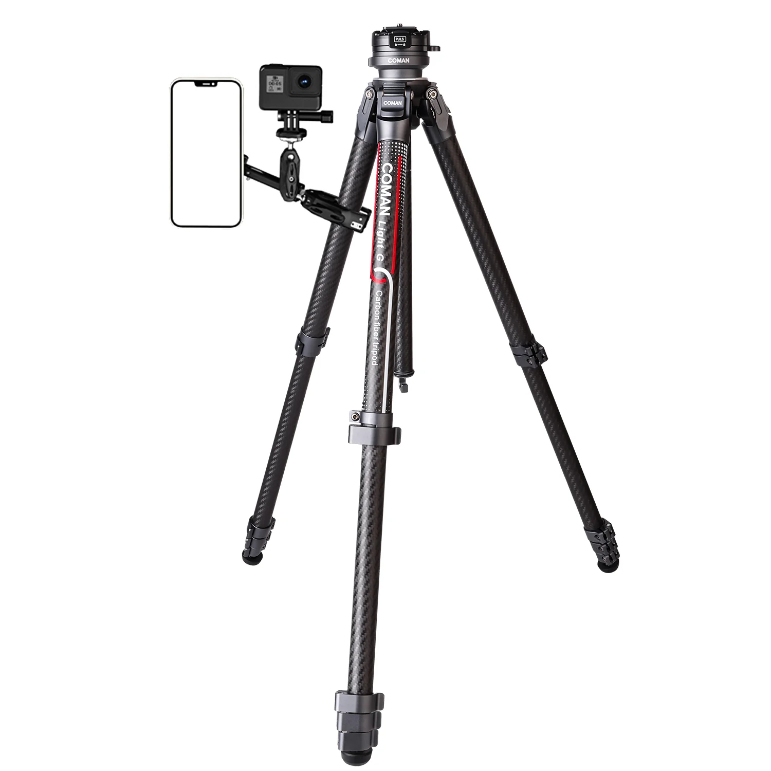 카본 삼각대 여행용 코만 라이트G 카메라 DSLR 가벼운 4단 삼각대 볼헤드포함 이미지 6