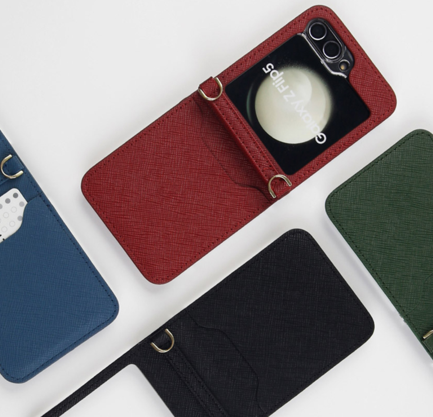 갤럭시 Z플립 케이스 힌지보호 카드 수납 포켓 레드, 갤럭시Z 플립5 - 상세 이미지 3