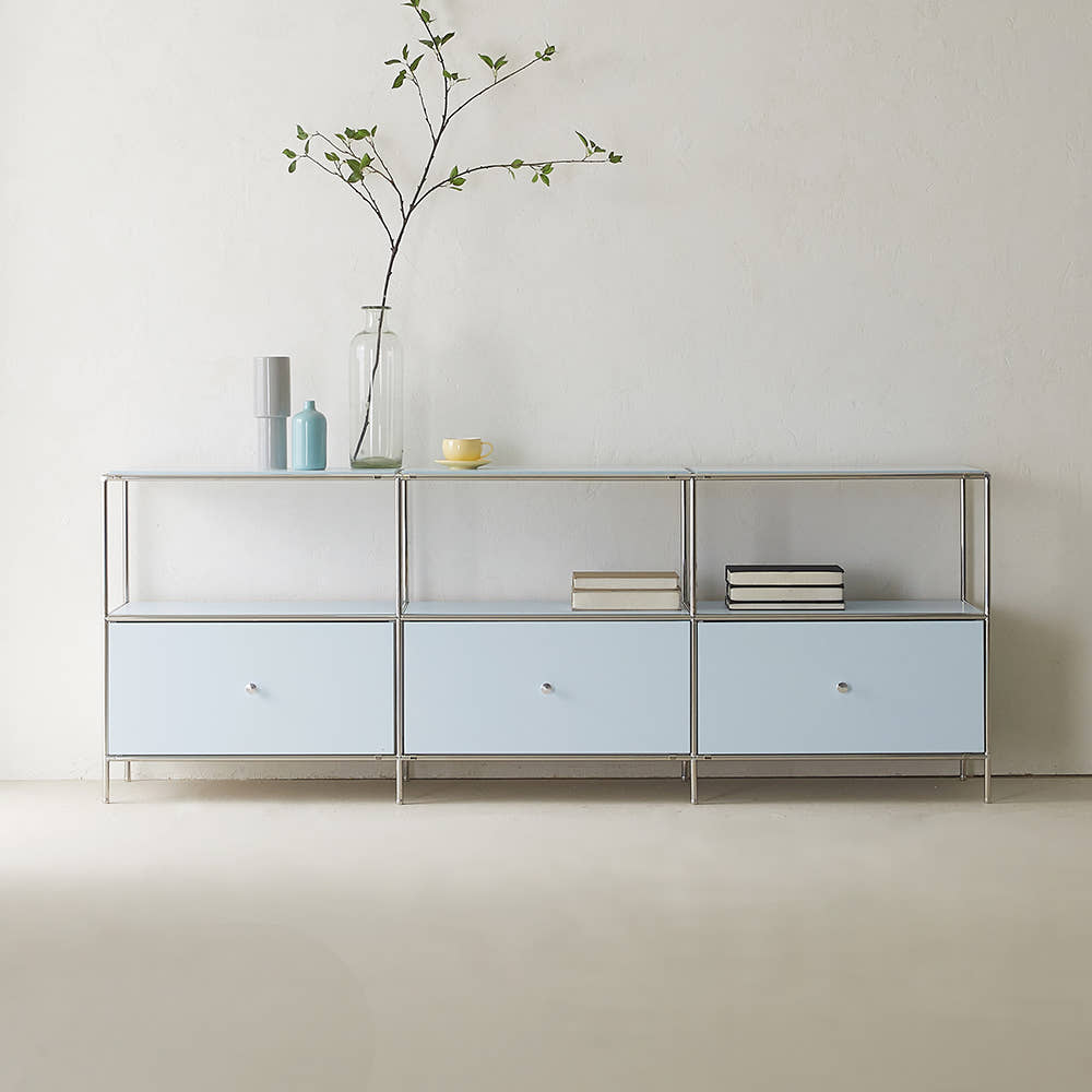 이노센트 스틸라 미드센츄리 2000 높은 모듈 거실장 104182 선반형 2000mm, 스카이블루