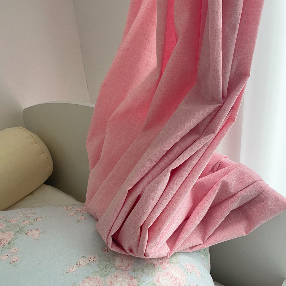 바이아미 멜란 무지 아이방 키즈 커튼 꽃핑크 맞춤제작