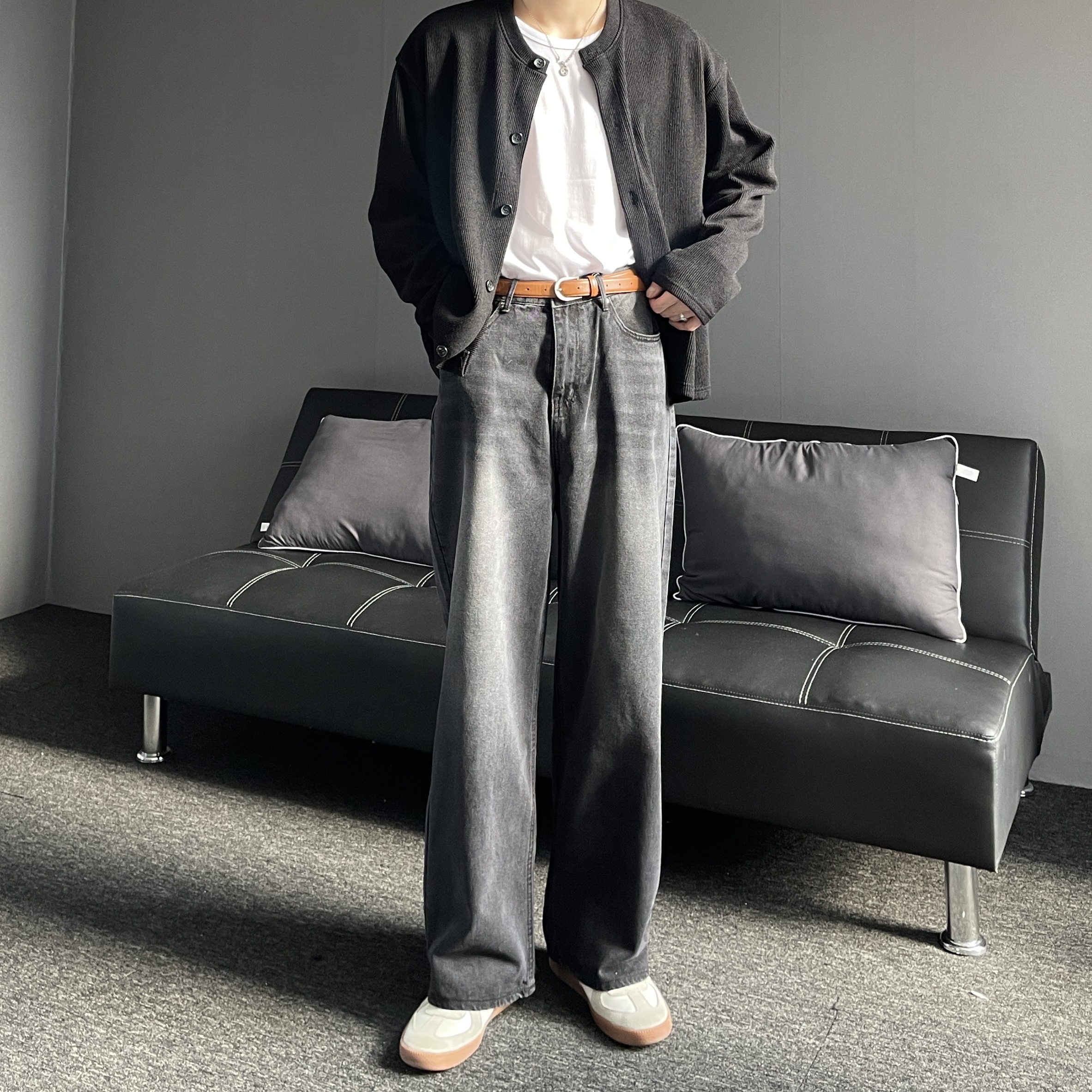 흑청바지 남자와이드청바지 통청바지 이미지 6