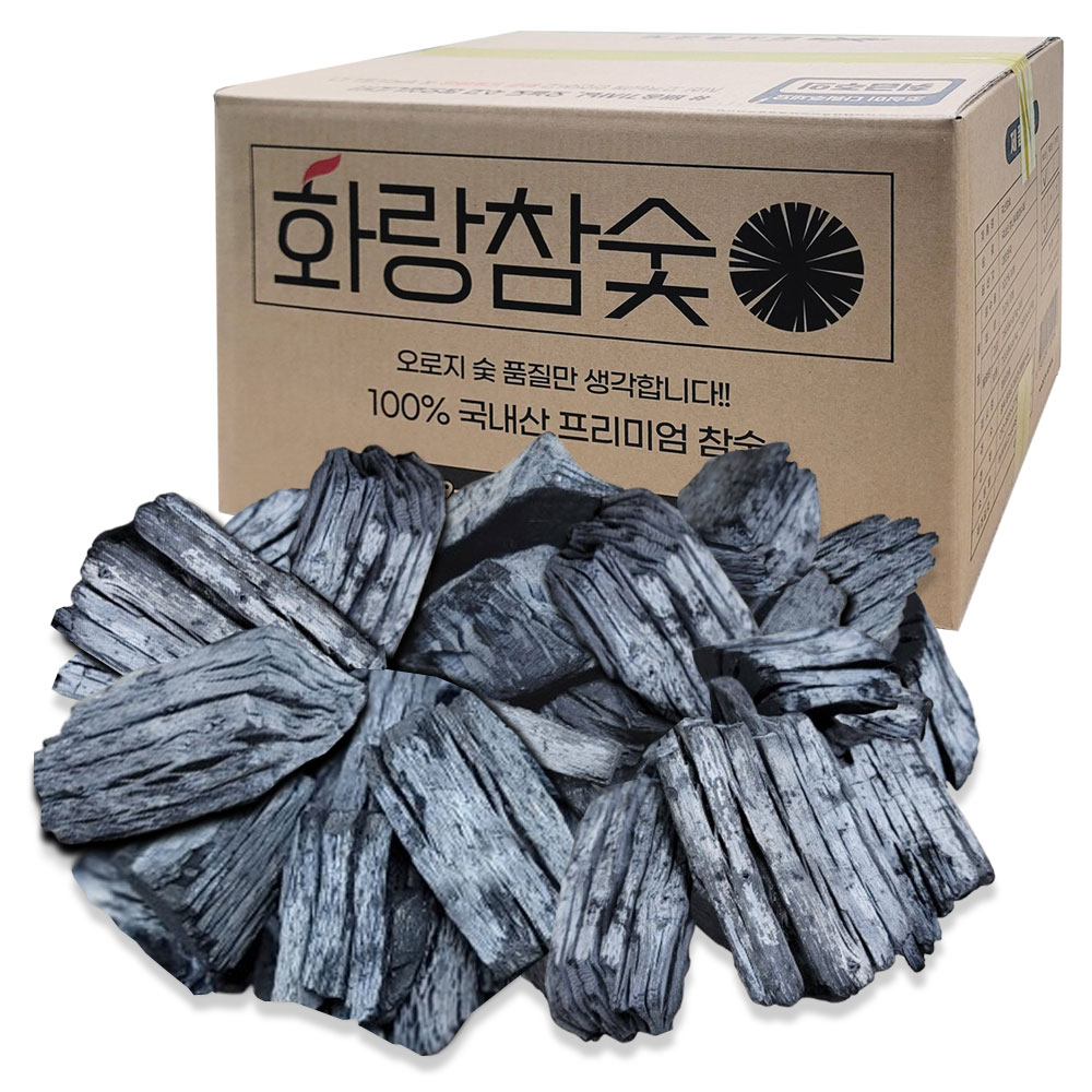 화랑 국산참숯 백탄 M사이즈 바베큐 캠핑 구이용 업소용 숯 5kg, 1개