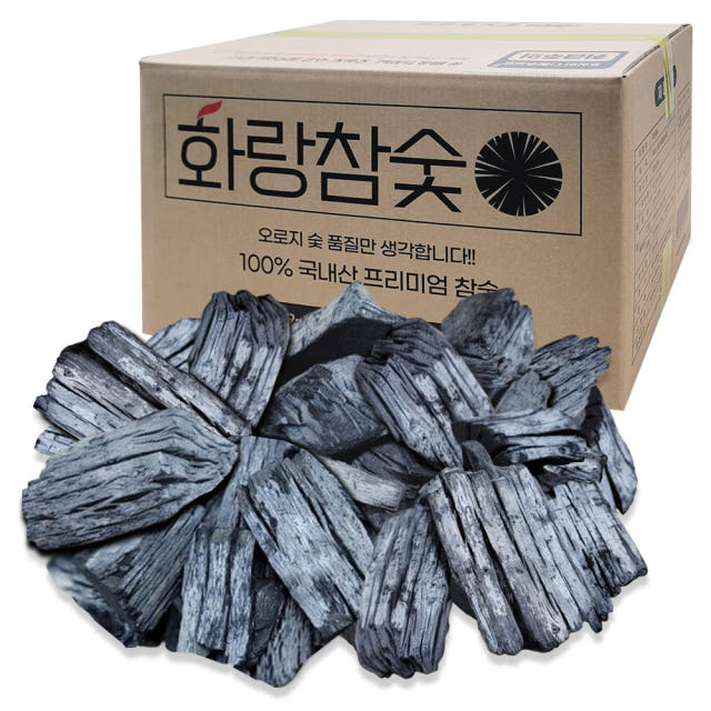 화랑 국산참숯 백탄 M사이즈 바베큐 캠핑 구이용 업소용 숯 10kg, 1개