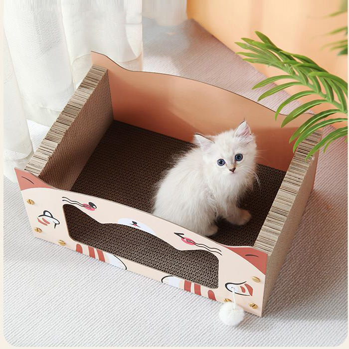 개과천선 어몽드 부크 고양이 스크래쳐 발톱관리 스트레스 해소 고밀도 골판지 숨숨집 터치볼 - 상세 이미지 3