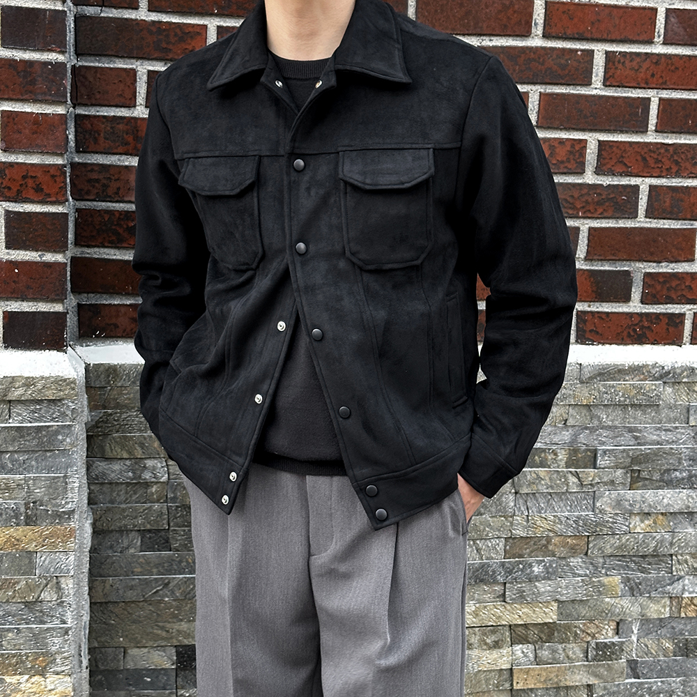 남자 스웨이드자켓 크롭 트러커자켓 - 상세 이미지 4