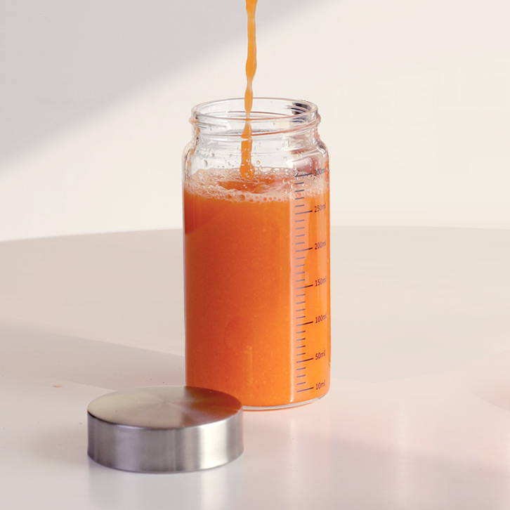 눈금유리병 내열유리 밀폐 주스병 우유병 두유 수제청 이유식 요거트 드레싱 300ml, 1개 - 메인 이미지