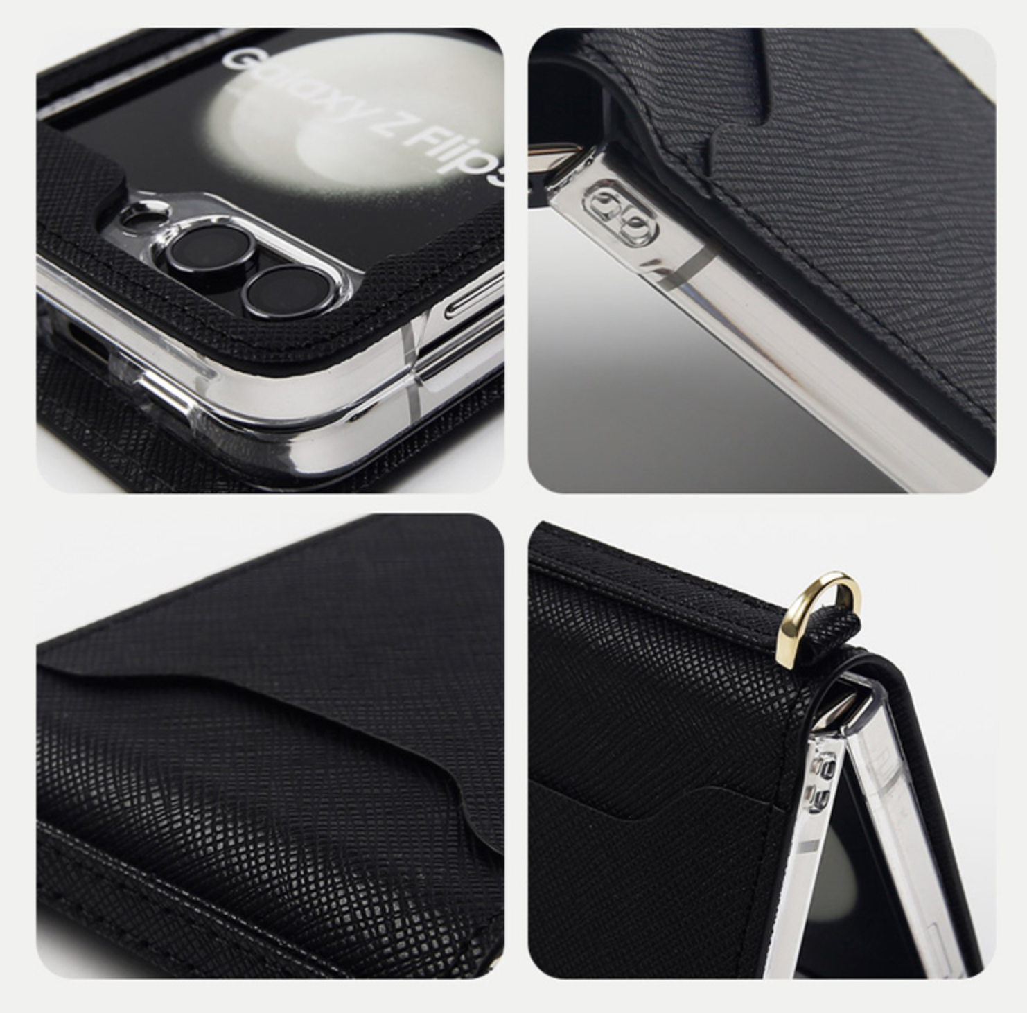 갤럭시 Z플립 케이스 힌지보호 카드 수납 포켓 레드, 갤럭시Z 플립5 - 상세 이미지 5