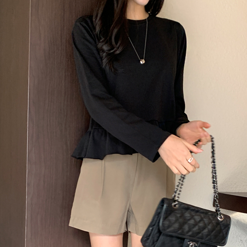 토니카 프릴 레이어드 데일리 이너 티셔츠 - 상세 이미지 2