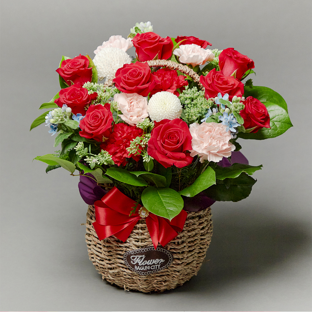 레드 모먼트 혼합 플라워 꽃다발 생화 꽃바구니 생일 기념일 발렌타인데이 전국꽃배달