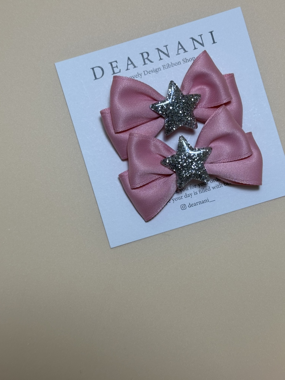 [디얼나니] Pink Stella Ribbon Pin (2개세트) - 상세 이미지 4