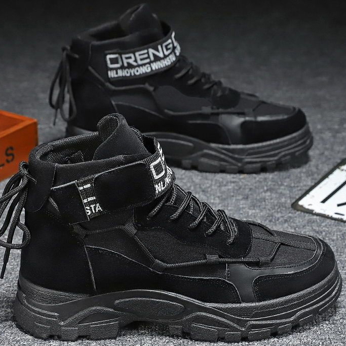 레터링 남자 워커 부츠 (전술화)