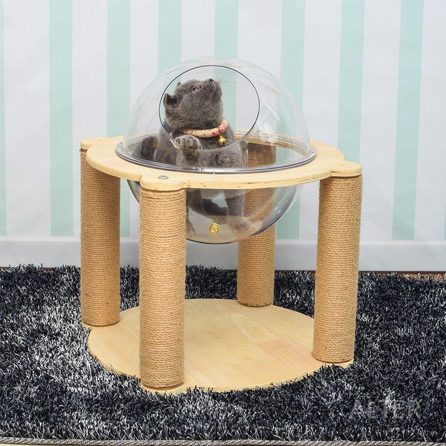 고양이캣폴 투명 놀이터 스크래쳐 해먹 캣폴 캣타워 그레이 36cm - 상세 이미지 3