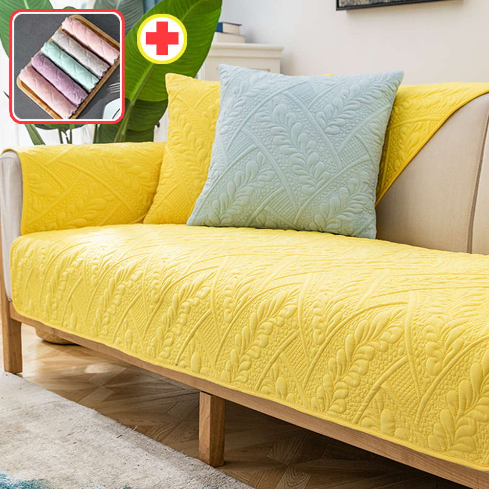 넓은 쇼파패드 4인용 순면 돌 소파매트 토퍼 덮개 커버 카우치 사계절 화이트 90x240