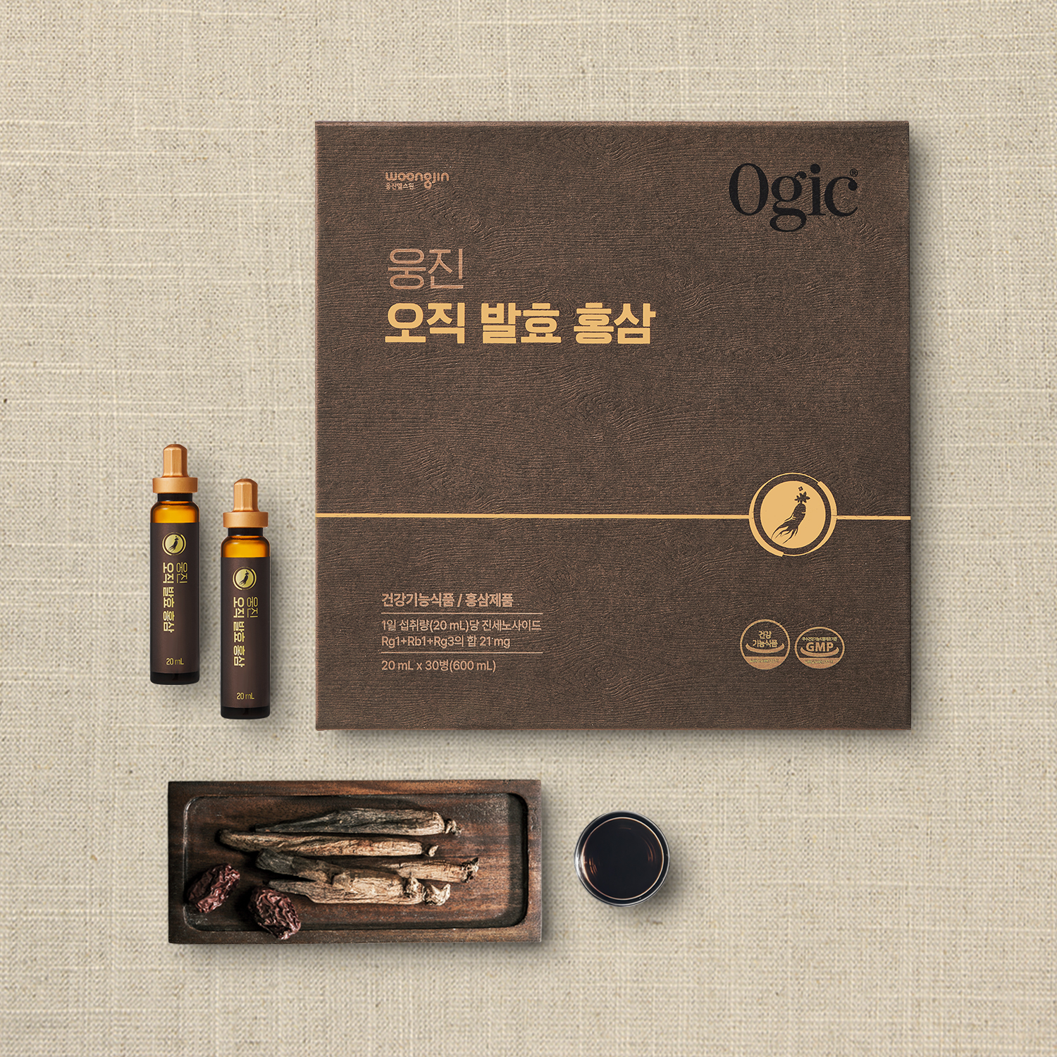 웅진 발효홍삼 20ml×30병 쇼핑백 증정 갱년기 건강기능식품 - 상품 이미지