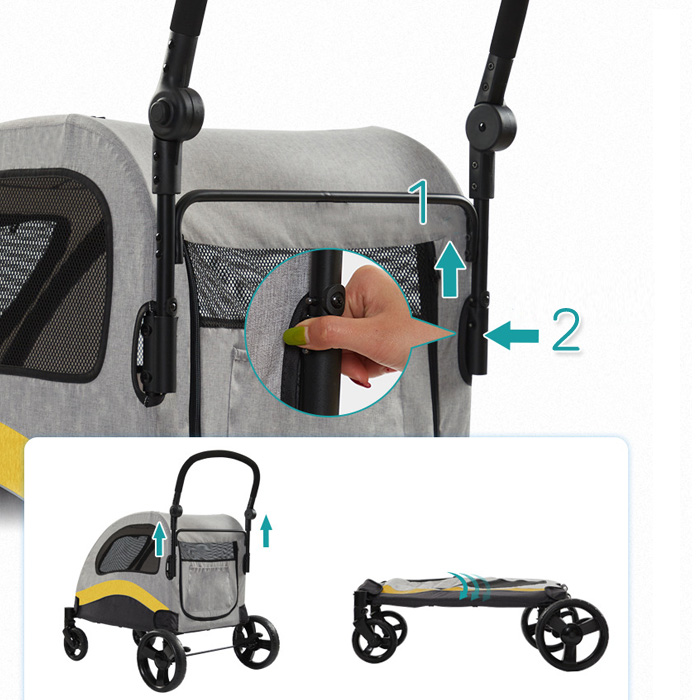 개과천선 그레딘 강아지 유모차 메쉬망 대형견 웨건 투명창 다견다묘