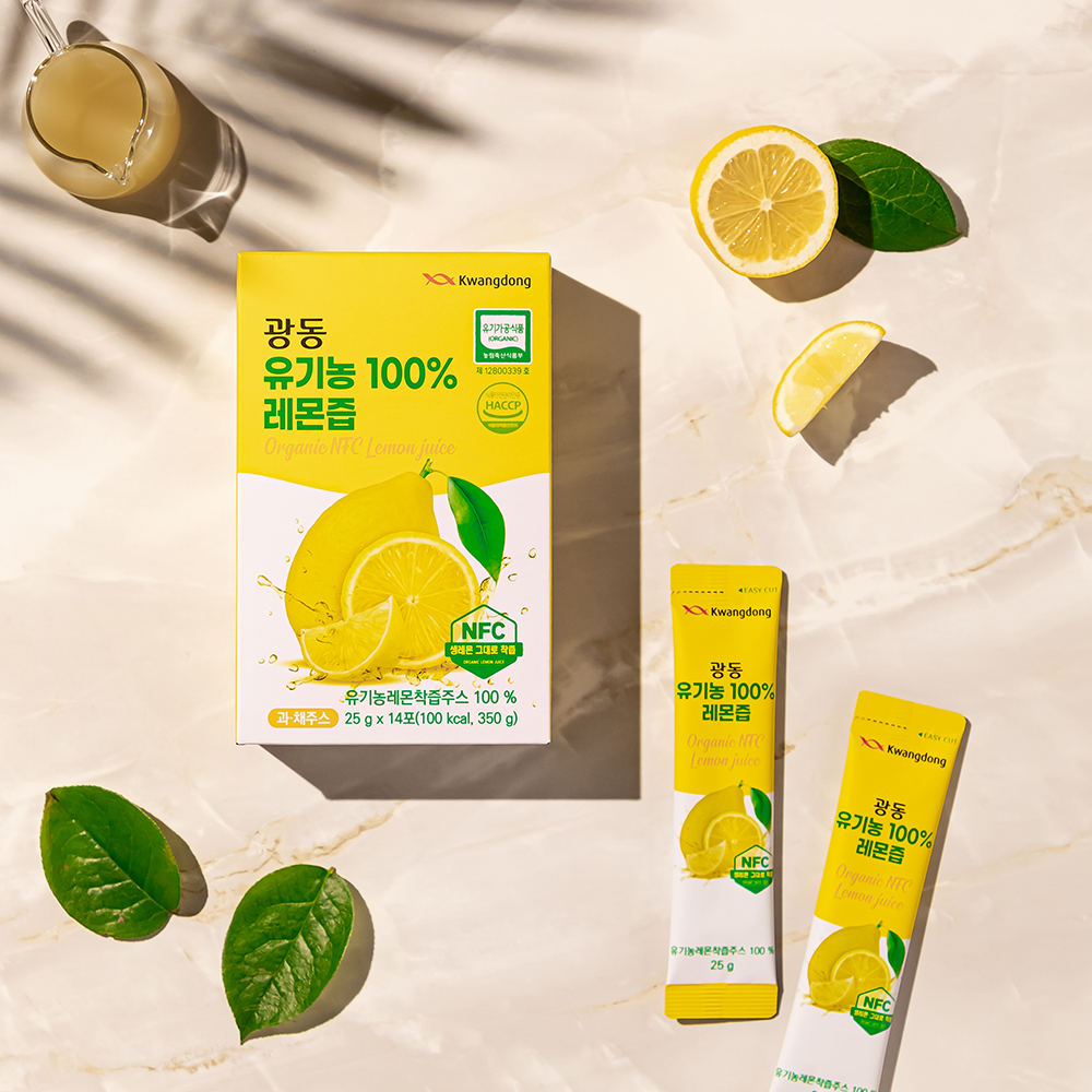 광동 유기농 100% 레몬즙 레몬착즙주스 (25g x 14포) 350ml, 2개 - 상세 이미지 5