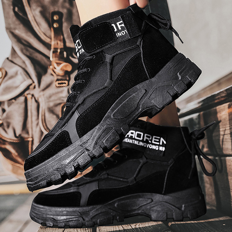 레터링 남자 워커 부츠 (전술화)