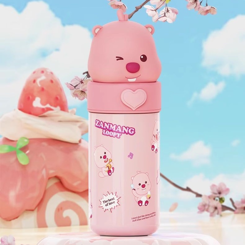잔망 루피 피규어 텀블러 스텐 316 귀여운 캐릭터 어린이 휴대용 텀블러 350ml - 상세 이미지 2