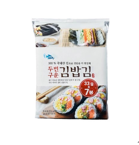 김밥김 김밥 김 두번 구운 김밥용 국내산 105장 - 상품 이미지