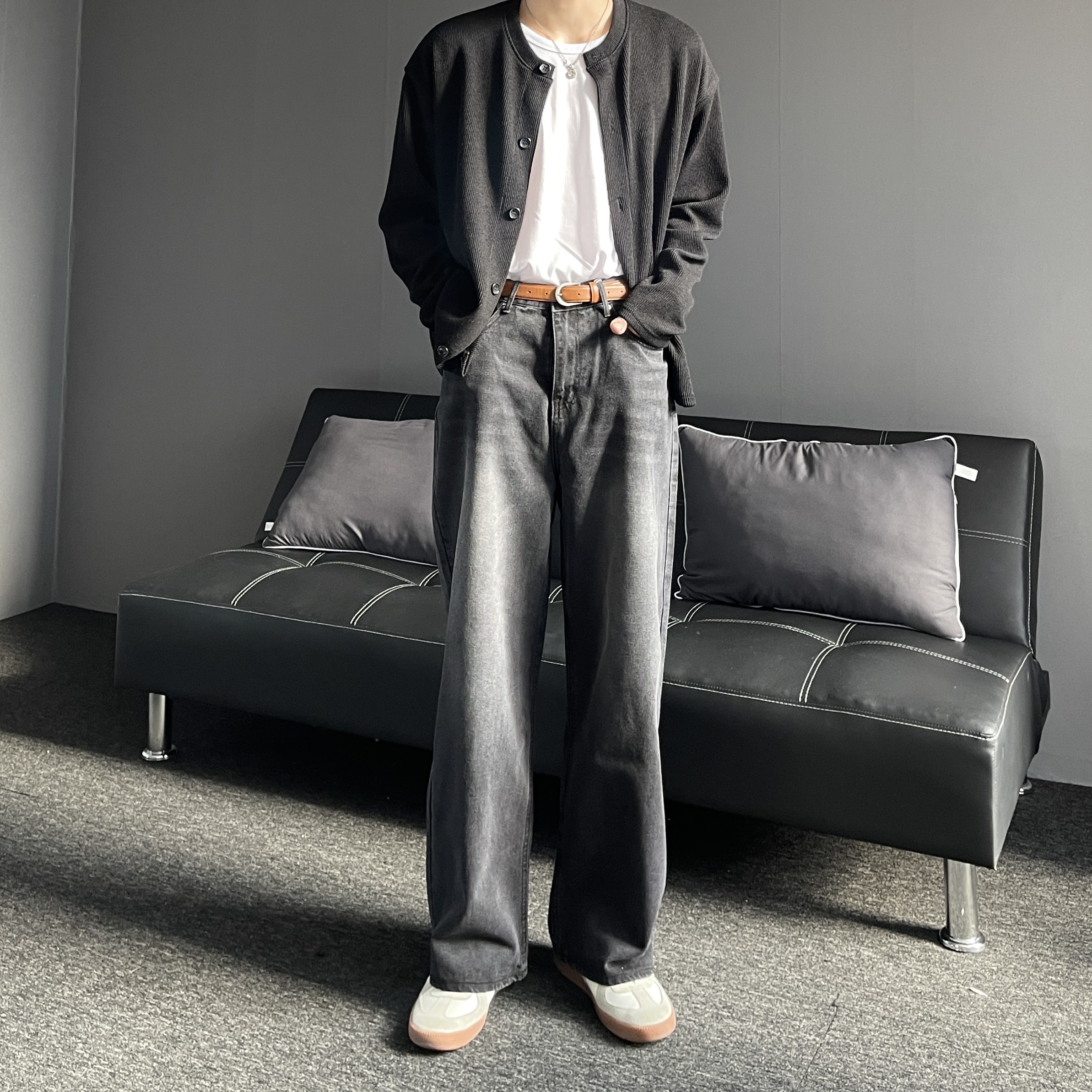 흑청바지 남자와이드청바지 통청바지 이미지 7