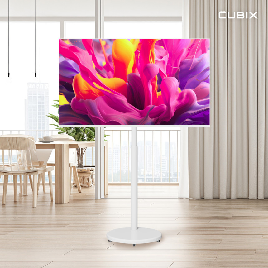 무빙큐빅스 삼탠바이미 화이트에디션 스마트티비 이동식tv X1시리즈 셋트 81cm(32인치 TV), HD, 자가설치