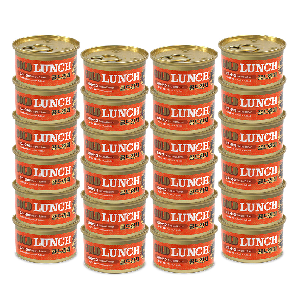 프리미엄 골드런치 캔 고양이 습식 캔 간식 연어+참치, 80g, 24개 - 메인 이미지