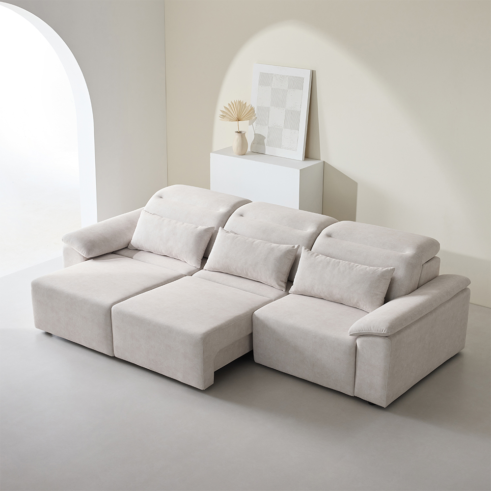 코모 모션 슬라이드 리클라이너 패브릭 4인 쇼파