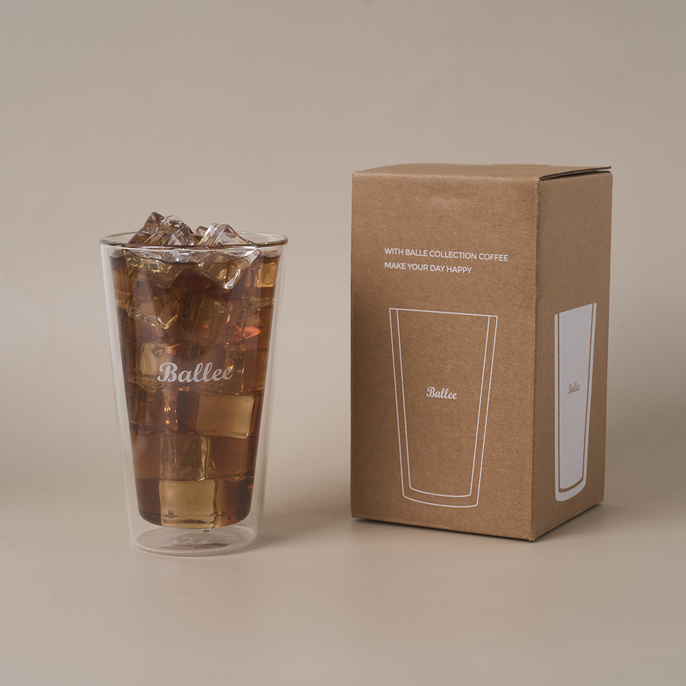 발르 더블월 글라스 이중 내열 유리컵 유리잔 500ml - 상세 이미지 4