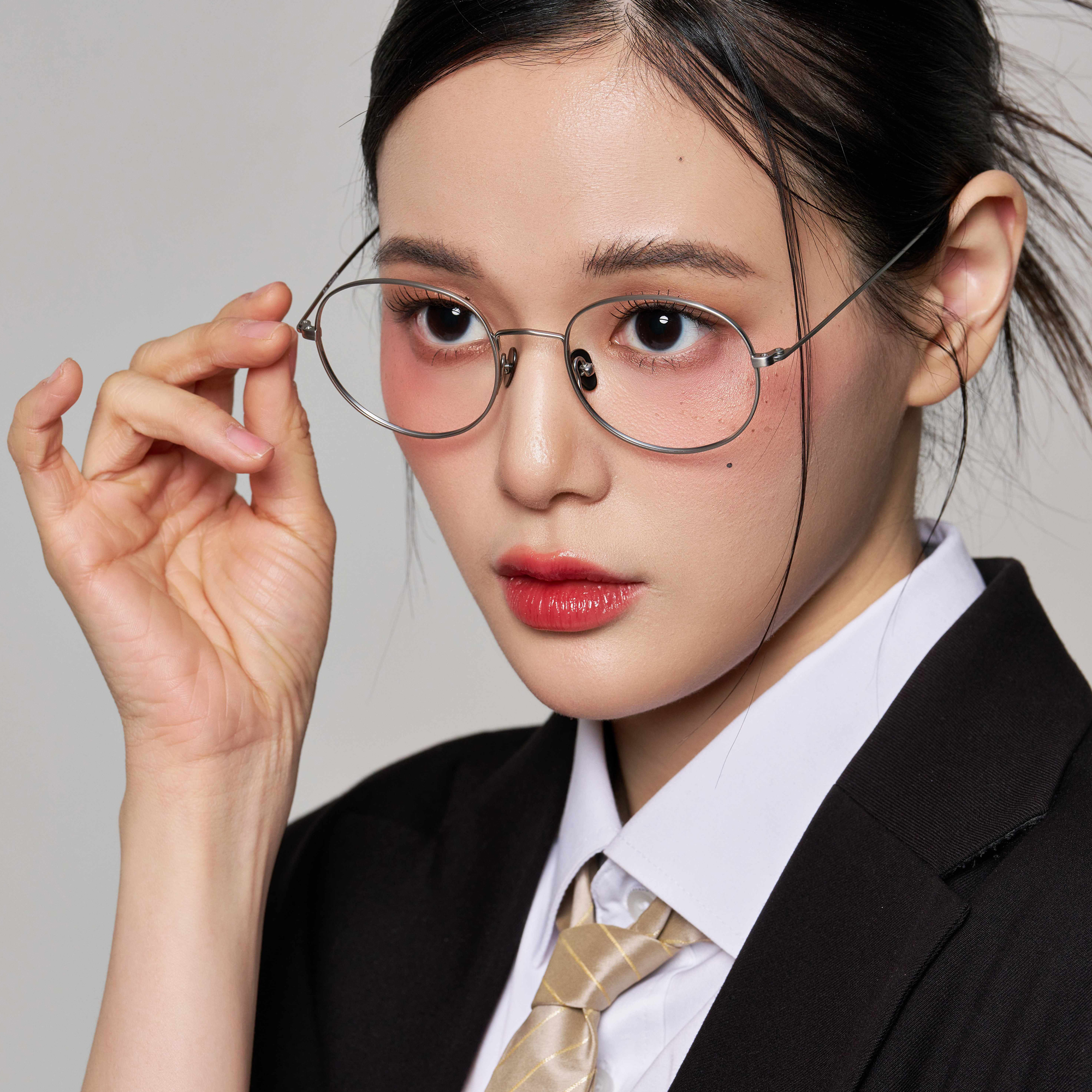 실버 금테 티타늄 안경테 가벼운 초경량 안경 블루라이트차단