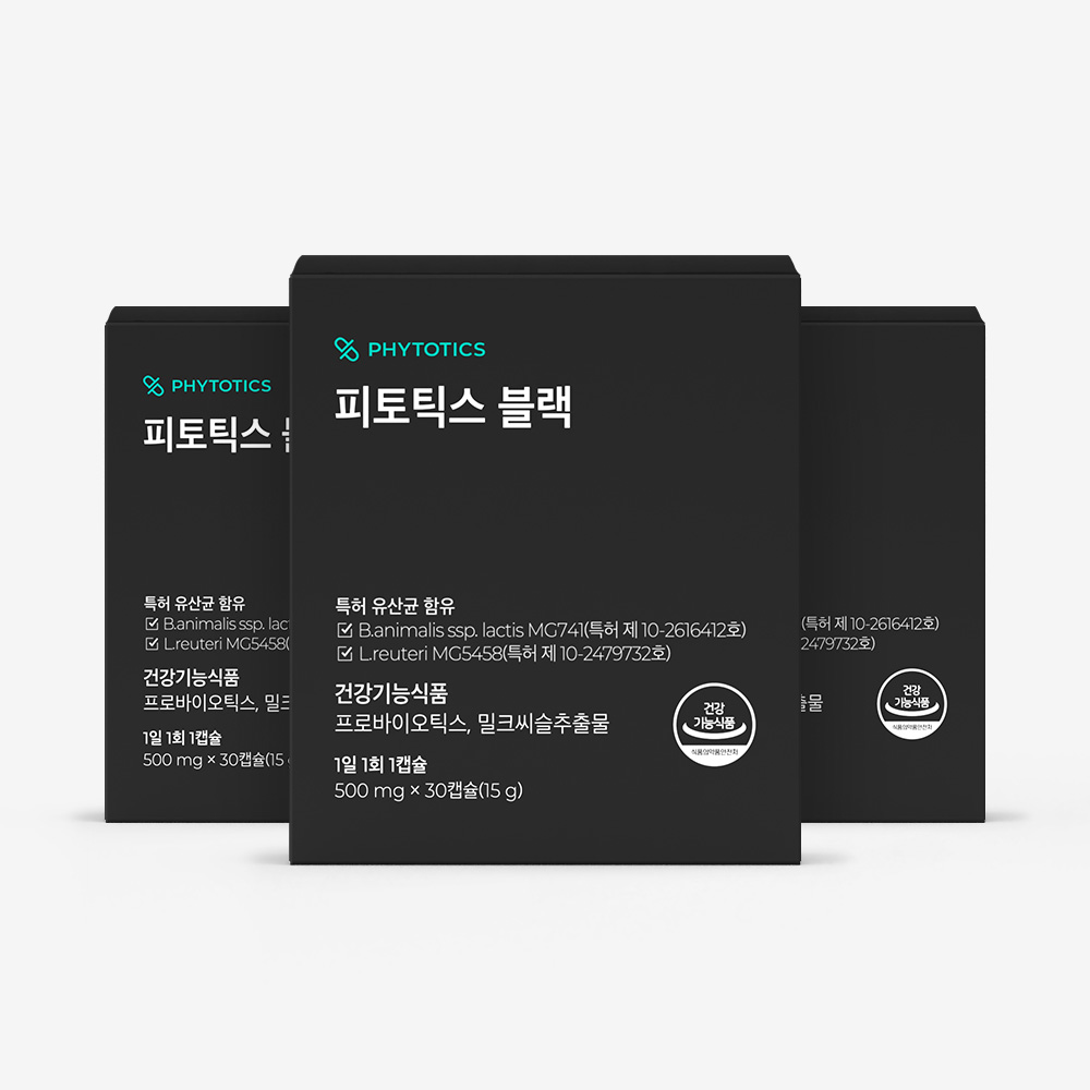 피토틱스 블랙 밀크씨슬 간 건강 유산균 30캡슐, 3개