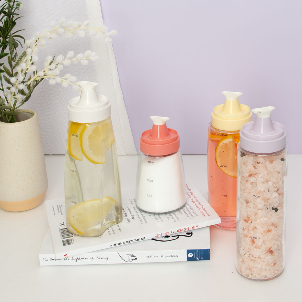 밀폐 시노글라스 오일병 멀티 노즐 양념 소스통 참기름병 조미료통 100ml - 상세 이미지 2