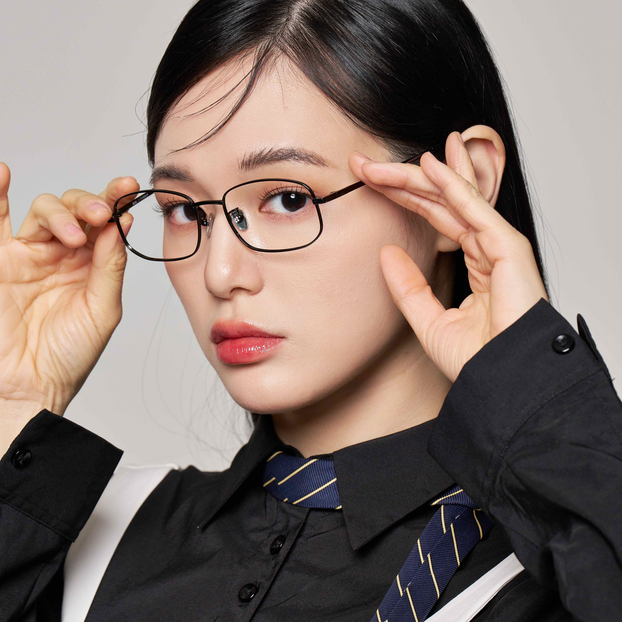 블루라이트차단 사각 가벼운 티타늄 안경테