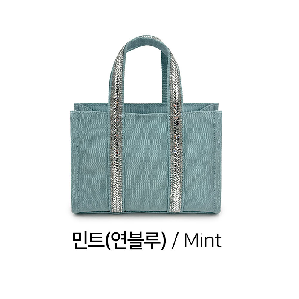 에코 캔버스 스퀘어 토트 크로스백 미니멀 사각 가벼운 미니 작은 토트백 가방 이미지 8