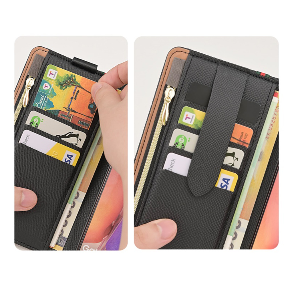 체크 패턴 지갑형 케이스 버건디와인, 갤럭시 M33 점프2(M336) 이미지 6