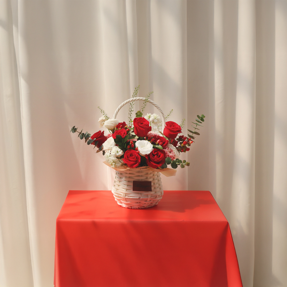 레드 빨간 로즈 장미 톤온톤 플라워 꽃다발 생화 꽃바구니 생일 기념일 프로포즈 전국꽃배달