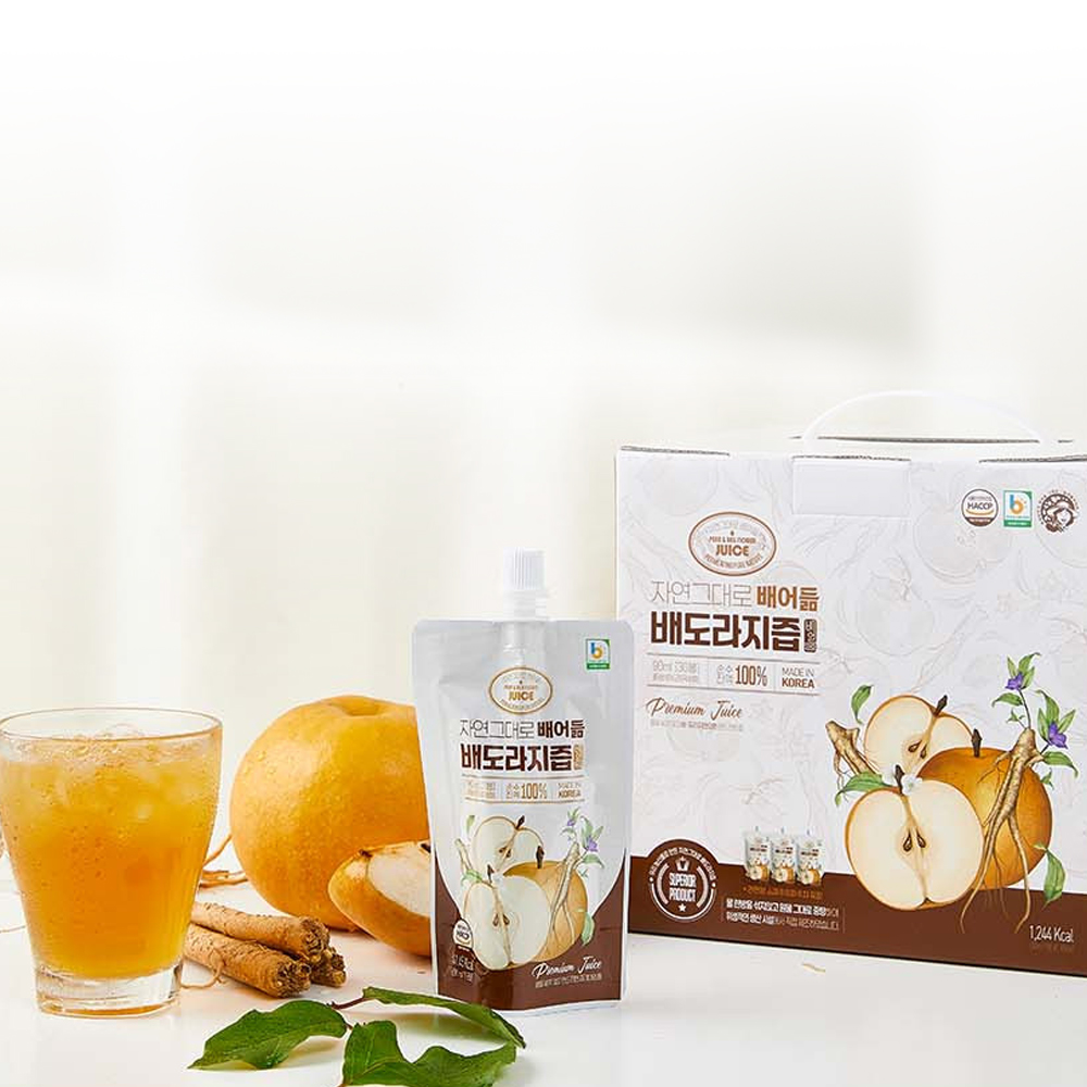 엄마손 배어듦 물한방울 안들어간 국내산 배도라지즙 90ml 30팩 선물세트 - 상세 이미지 3