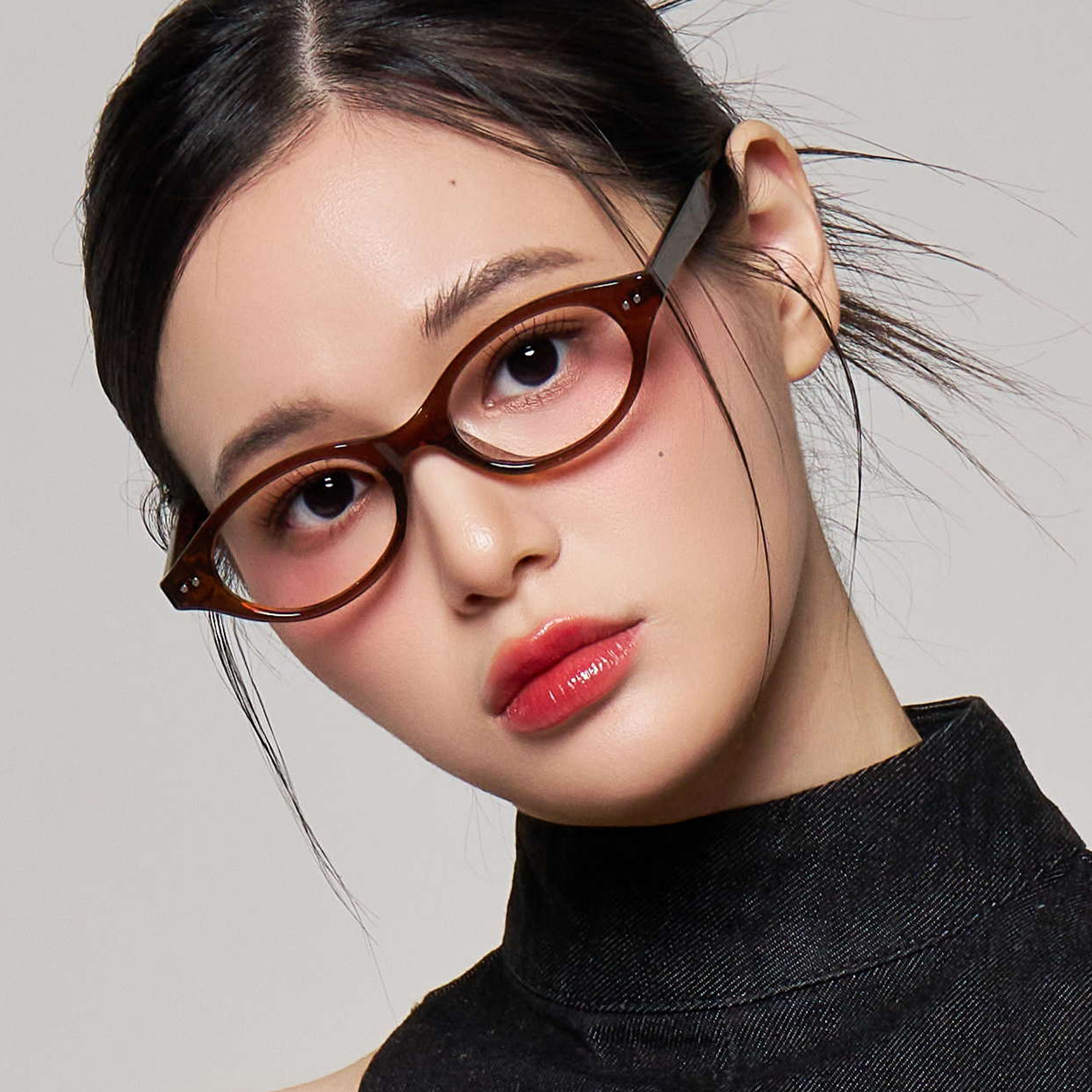 긱시크 패션 너드 뿔테안경 블루라이트차단 얼굴형에 맞는 오벌형 안경테 GIFT 풀패키지 - 상세 이미지 5