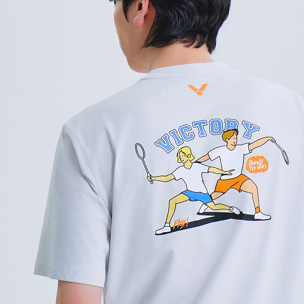 빅터 VICTOR 아울렛 오버핏 반팔 티셔츠 남녀공용 25ATS012U 배드민턴 탁구 스쿼시 스포츠웨어 - 상세 이미지 5
