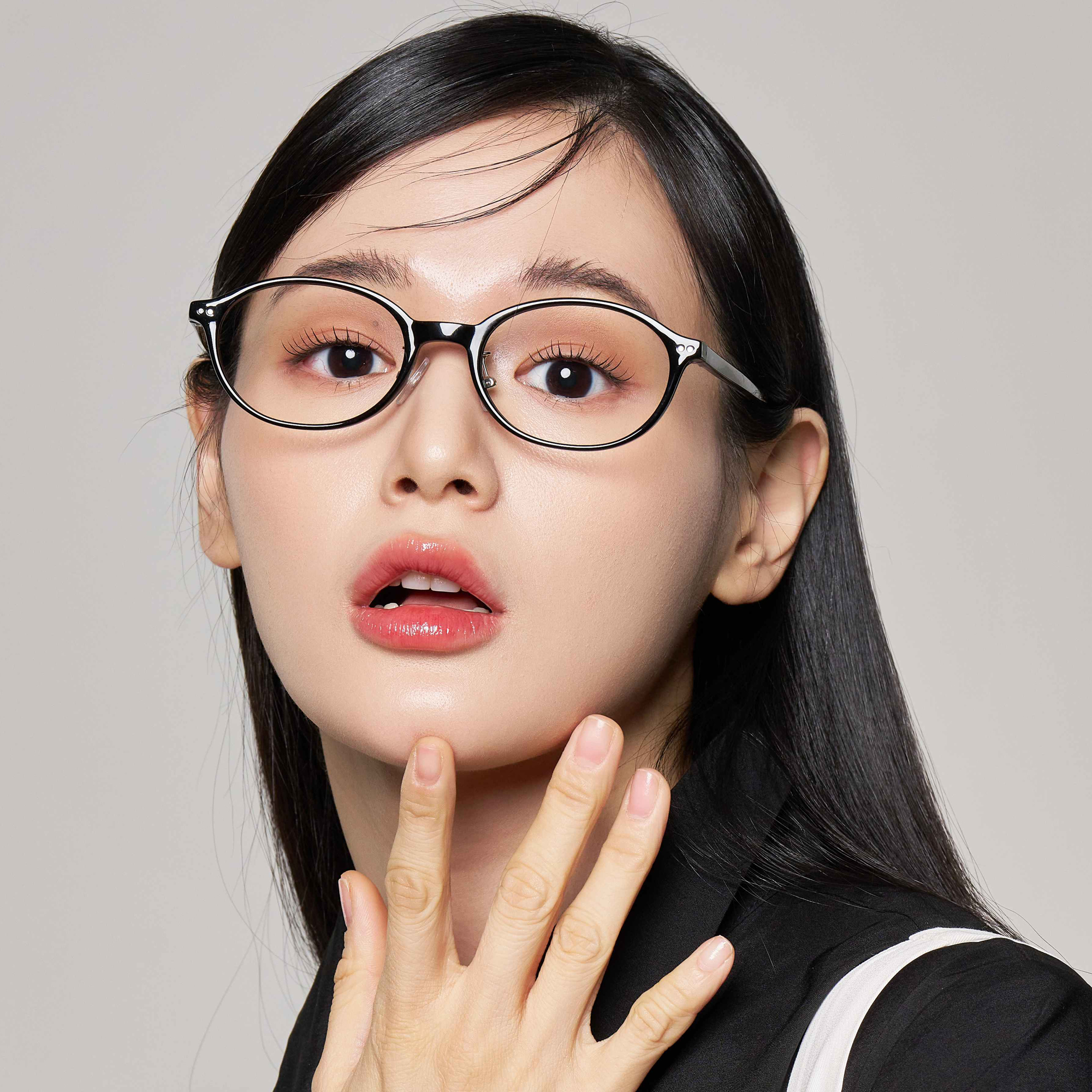 긱시크안경 오벌형 호피 뿔테안경 블루라이트차단