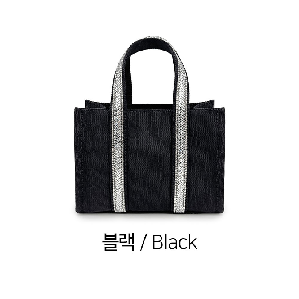 에코 캔버스 스퀘어 토트 크로스백 미니멀 사각 가벼운 미니 작은 토트백 가방 - 상세 이미지 4