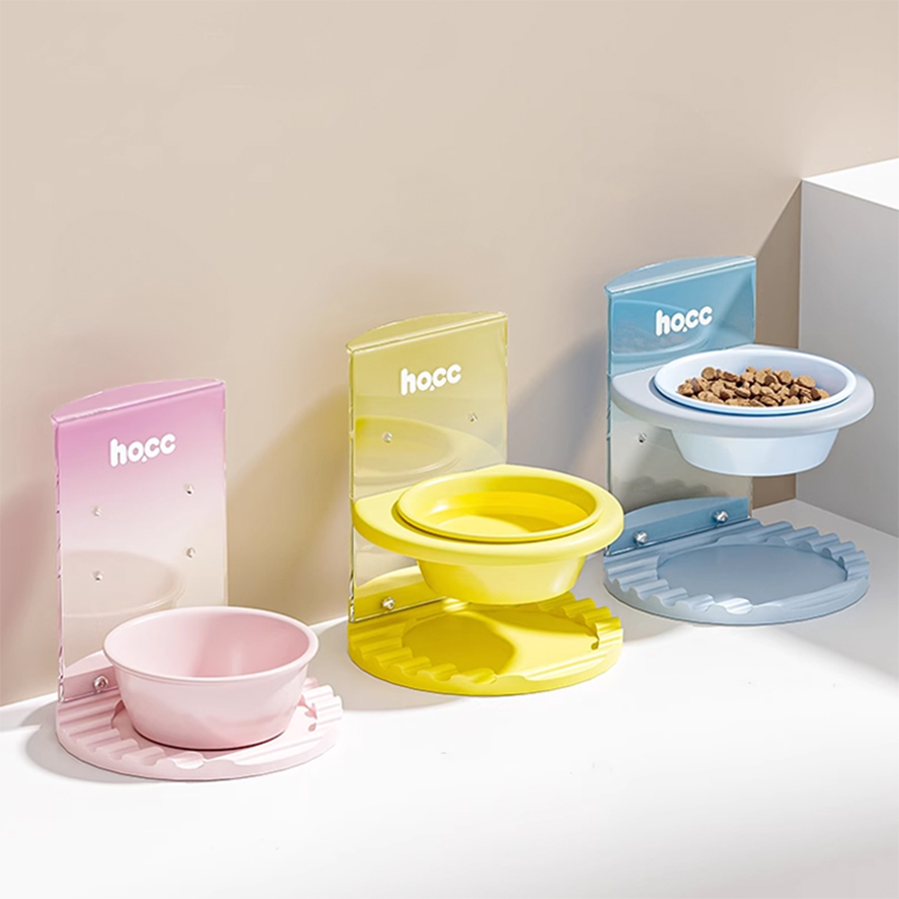 개과천선 스런트 높이조절 강아지 식기 고양이 원목받침 아크릴프레임 펫테리어 세라믹볼 - 상품 이미지