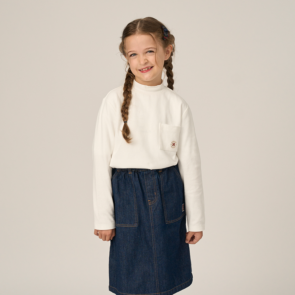 하버드키즈 포켓 반목 기본 긴팔 티셔츠 B4F101 - 상세 이미지 2