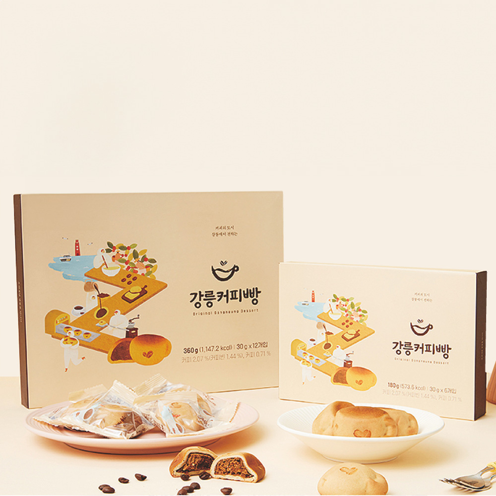 (설미)강릉커피빵 선물세트 6개 180g 강릉기념품 강원도빵 만주 - 상세 이미지 4